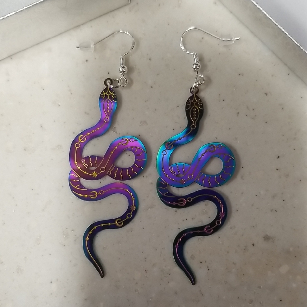 Handmade Colorful Snake Earrings